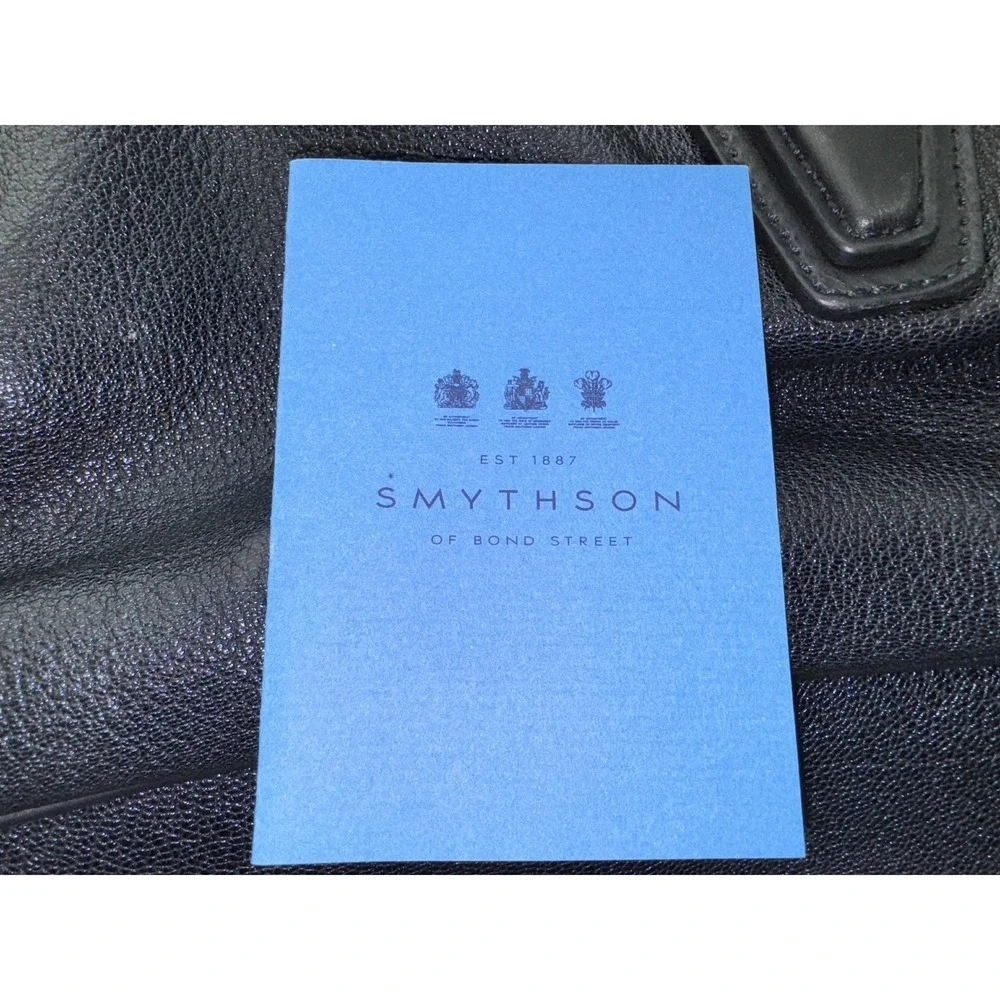 SMYTHSON Panama Leather‎ Double Zip Travel Bag Black